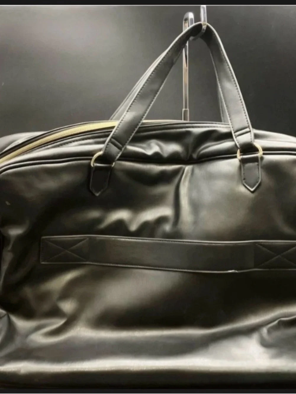 Karl Lagerfeld Black Quilted Duffel with Gold Hardware